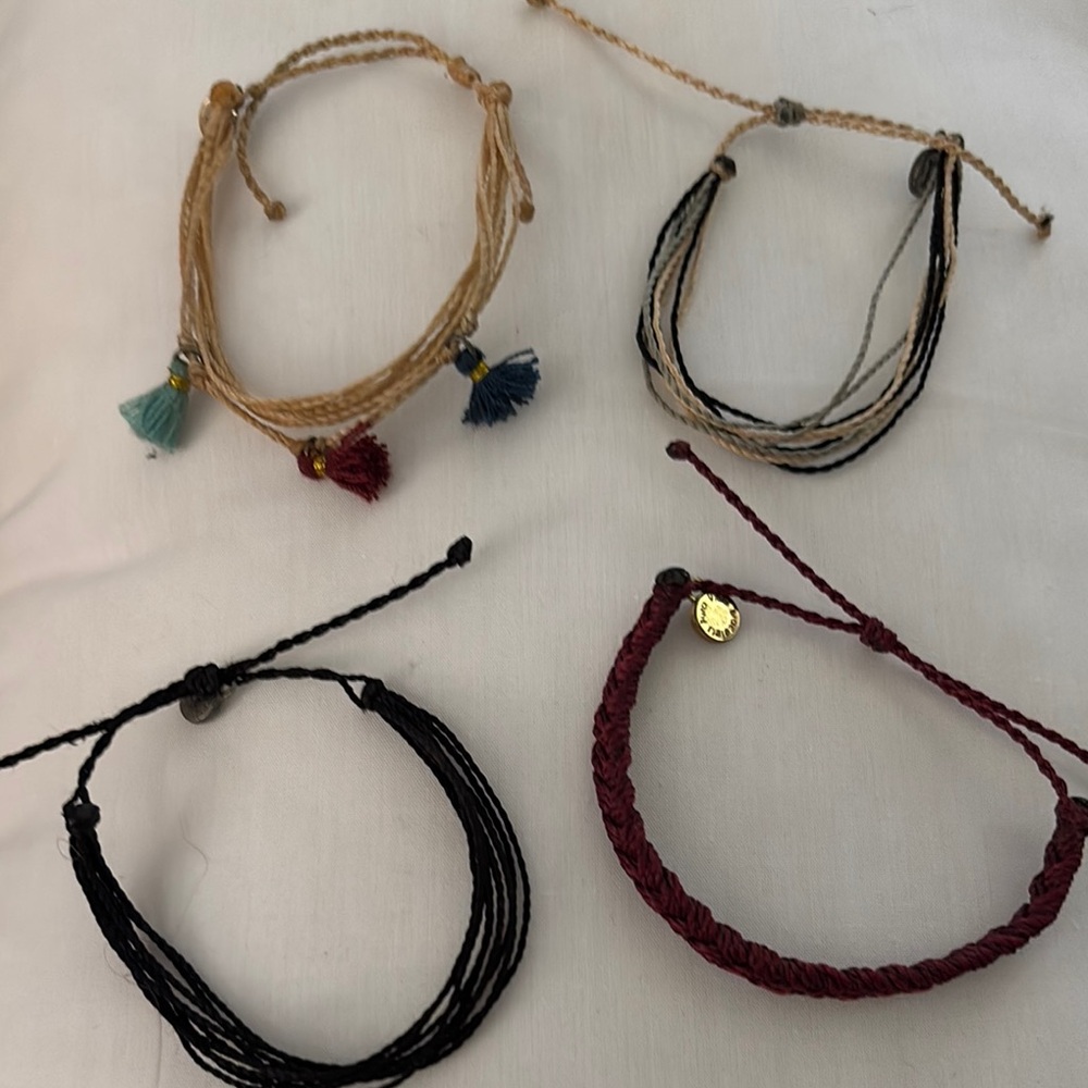 Set of Four Pura Vida  String Bracelets